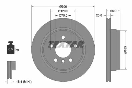 Диск гальмівний (задній) BMW 3 (F30/F31)/ 4 (F32/F36) 11- (300x20) PRO TEXTAR 92239703