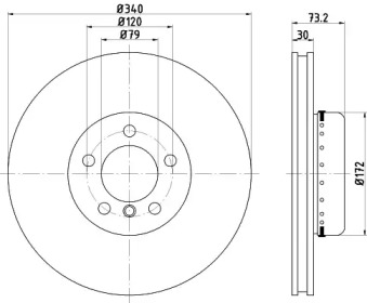 Диск гальмівний (передній) BMW 1 (F20/F21)/ 3 (F30/F31)/ 4 (F36) 11- (340x30) PRO+ TEXTAR 92264925