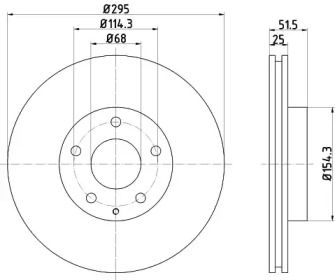 Диск гальмівний (передній) Mazda 3 1.5D/2.0/2.2D 13-/CX-3 15- (295x25) PRO TEXTAR 92267603