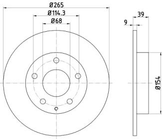 Диск гальмівний (задній) Mazda 3 13-/CX-3 15- (265x9) PRO TEXTAR 92267703