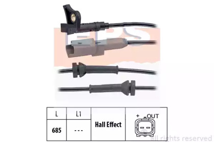 Датчик ABS (передній) Citroen C4 I/Peugeot 307 03-09 EPS 1.960.035