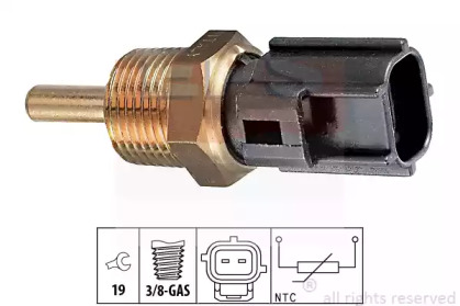 Датчик температури охолоджуючої рідини Mitsubishi Colt/Outlander/Pagero IV 88- (3/8x19) чорний EPS 1.830.230