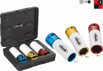 Набор торцевых ключей 1/2 inch / 12.5 mm Impact socket set VIGOR V2522