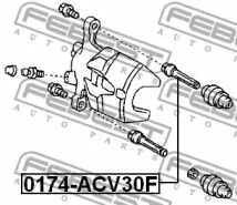 ВТУЛКА НАПРЯМНА СУПОРТА ГАЛЬМІВНОГО ПЕРЕДНЬОГО FEBEST 0174-ACV30F