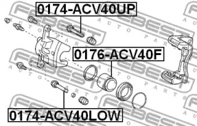 ВТУЛКА НАПРЯМНА СУПОРТА ГАЛЬМІВНОГО ПЕРЕДНЬОГО FEBEST 0174-ACV40LOW