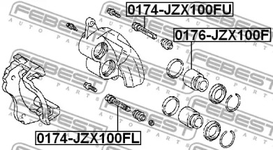ВТУЛКА НАПРЯМНА СУПОРТА ТОРМОЗНОГО ПЕРЕДНЬОГО FEBEST 0174-JZX100FL