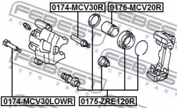 ВТУЛКА НАПРЯМНА СУПОРТА ГАЛЬМІВНОГО ЗАДНЬОГО FEBEST 0174-MCV30R
