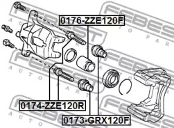ВТУЛКА НАПРЯМНА СУПОРТА ГАЛЬМІВНОГО ПЕРЕДНЬОГО FEBEST 0174-ZZE120R