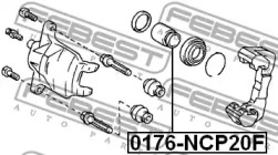 ПОРШЕНЬ СУПОРТА ГАЛЬМІВНОГО ПЕРЕДНЬОГО FEBEST 0176-NCP20F