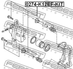Втулка гальмівної системы FEBEST 0274-K12EF-KIT