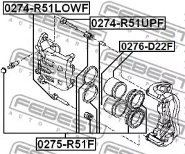 Втулка напрямна супорта тормозного переднього FEBEST 0274-R51LOWF