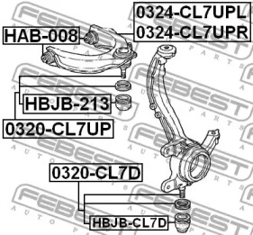 Кульовий шарнір FEBEST 0320-CL7UP