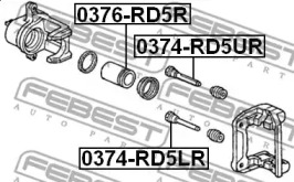ПОРШЕНЬ СУПОРТА ГАЛЬМІВНОГО ЗАДНЬОГО (РОЗПРОДАЖ) FEBEST 0376-RD5R