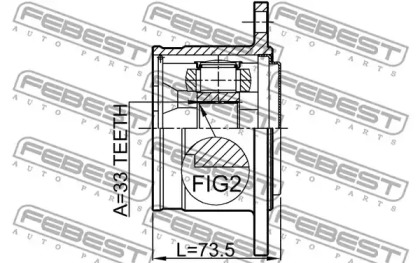 Шарнир FEBEST 0411-V75RH