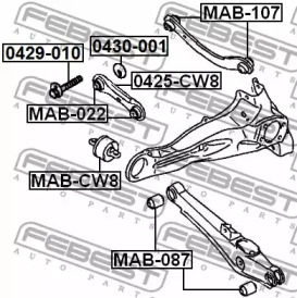 Болт подвески с ексцентриком FEBEST 0429-010