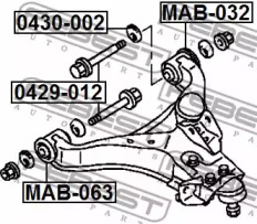 Болт підвіски з ексцентриком FEBEST 0429-012