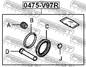 Ремкомплект супорта FEBEST 0475-V97R