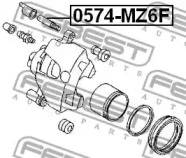 ВТУЛКА НАПРЯМНА СУПОРТА ТОРМОЗНОГО ПЕРЕДНЬОГО FEBEST 0574-MZ6F