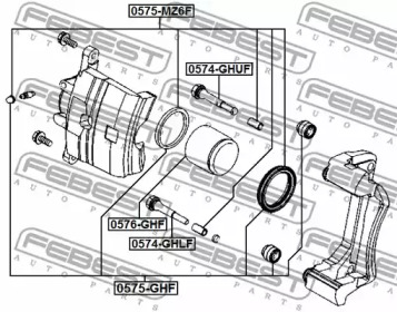 РЕМКОМПЛЕКТ СУПОРТА ТОРМОЗНОГО ПЕРЕДНЬОГО FEBEST 0575-MZ6F