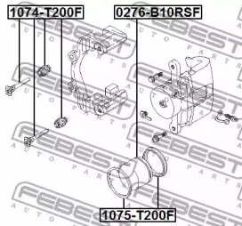 ВТУЛКА НАПРЯМНА СУПОРТА ГАЛЬМІВНОГО ПЕРЕДНЬОГО FEBEST 1074-T200F