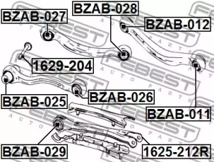 Болт с ексцентриком FEBEST 1629-204