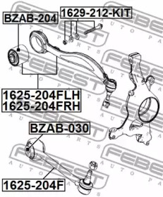 Болт с ексцентриком FEBEST 1629-212-KIT