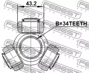 Шарнір трипоїд FEBEST 1716-A4