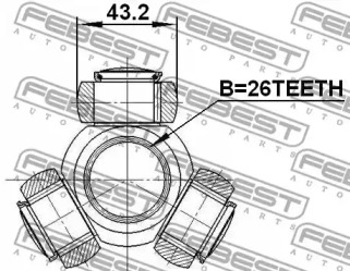 Шарнір рівних кутових швидкостей FEBEST 2716-S80T