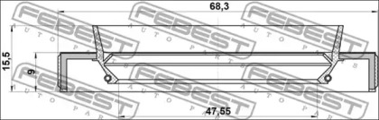 САЛЬНИК ПРИВОДУ 49X68X9X15.5 FEBEST 95HBY-49680915L