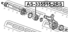 Підшипник приводного вала FEBEST AS-335515-2RS