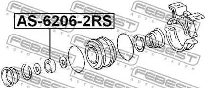 Подшипник кульковий FEBEST AS-6206-2RS