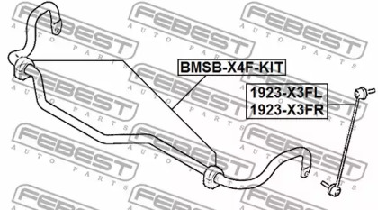 Втулка стабилизатора FEBEST BMSB-X4F-KIT