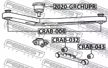 Сайлентблок подвески FEBEST CRAB-043