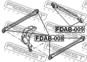 САЙЛЕНТБЛОК ЗАДНЬОЇ ПОДОВЖНЬОЇ ТЯГИ FEBEST FDAB-009