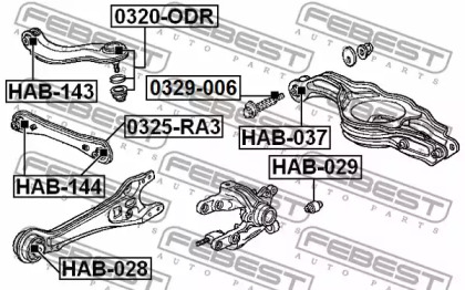 САЙЛЕНТБЛОК ЗАДНЬОГО ПОДОВЖНЬОГО ВАЖЕЛЯ FEBEST HAB-028