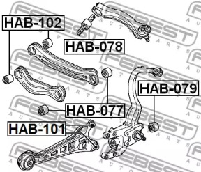 Сайлентблок FEBEST HAB-077