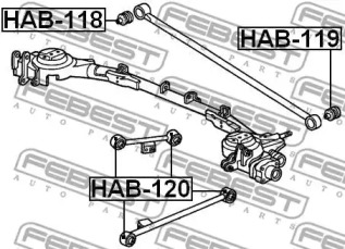 САЙЛЕНТБЛОК ЗАДНЬОЇ ПОДОВЖНЬОЇ ТЯГИ FEBEST HAB-120