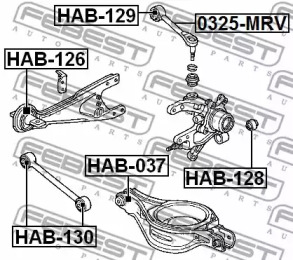 САЙЛЕНТБЛОК ЗАДНЬОГО ВАЖЕЛЯ FEBEST HAB-130