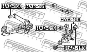 САЙЛЕНТБЛОК ЗАДНЬОГО ВЕРХНЬОГО ВАЖЕЛЯ FEBEST HAB-161