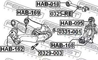 САЙЛЕНТБЛОК ЗАДНЬОГО ВАЖЕЛЯ FEBEST HAB-169