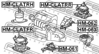 Подушка двигуна FEBEST HM-CLATRH