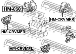 Подушка двигуна FEBEST HM-CRVMRR