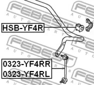 ВТУЛКА ЗАДНЬОГО СТАБІЛІЗАТОРА D25.4 FEBEST HSB-YF4R