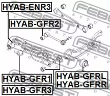 САЙЛЕНТБЛОК ЗАДНЬОЇ ПОПЕРЕЧНОЇ ТЯГИ FEBEST HYAB-GFR2