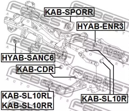 Сайлентблок заднього подовжнього важеля левый FEBEST KAB-SL10RL