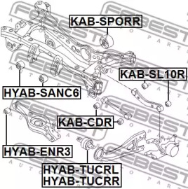 САЙЛЕНТБЛОК ЗАДНЬОГО ПОПЕРЕЧНОГО ВАЖЕЛЯ FEBEST KAB-SL10R