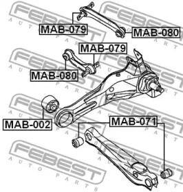 САЙЛЕНТБЛОК ЗАДНЬОГО ПОДОВЖНЬОГО ВАЖЕЛЯ FEBEST MAB-002