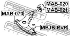 САЙЛЕНТБЛОК ЗАДНИЙ ПЕРЕДНЬОГО ПРАВОГО ВАЖЕЛЯ FEBEST MAB-020