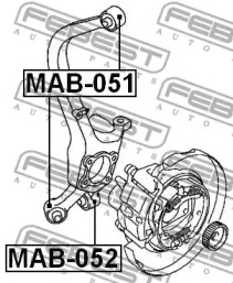 Сайлентблок задньої цапфи нижний FEBEST MAB-052