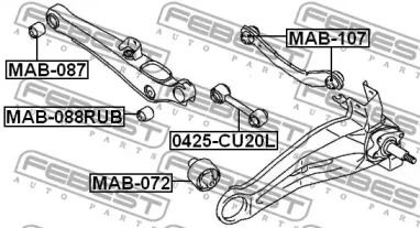 САЙЛЕНТБЛОК ЗАДНЬОЇ ПОПЕРЕЧНОЇ ТЯГИ FEBEST MAB-088RUB
